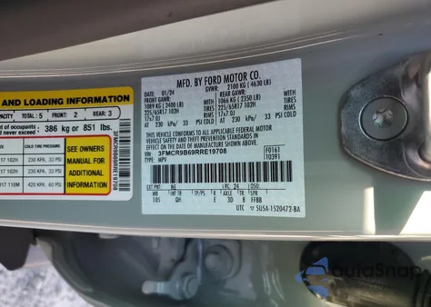 2024 Ford Bronco Sport Big Bend z USA, uszkodzony, nr VIN 3FMCR9B69RRE19708